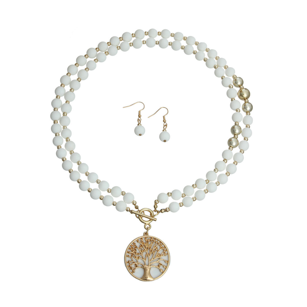 Matte White Tree of Life Necklace|20 inches - Premium Wholesale Jewelry from Pinktown - Just $16! Shop now at chiquestyles