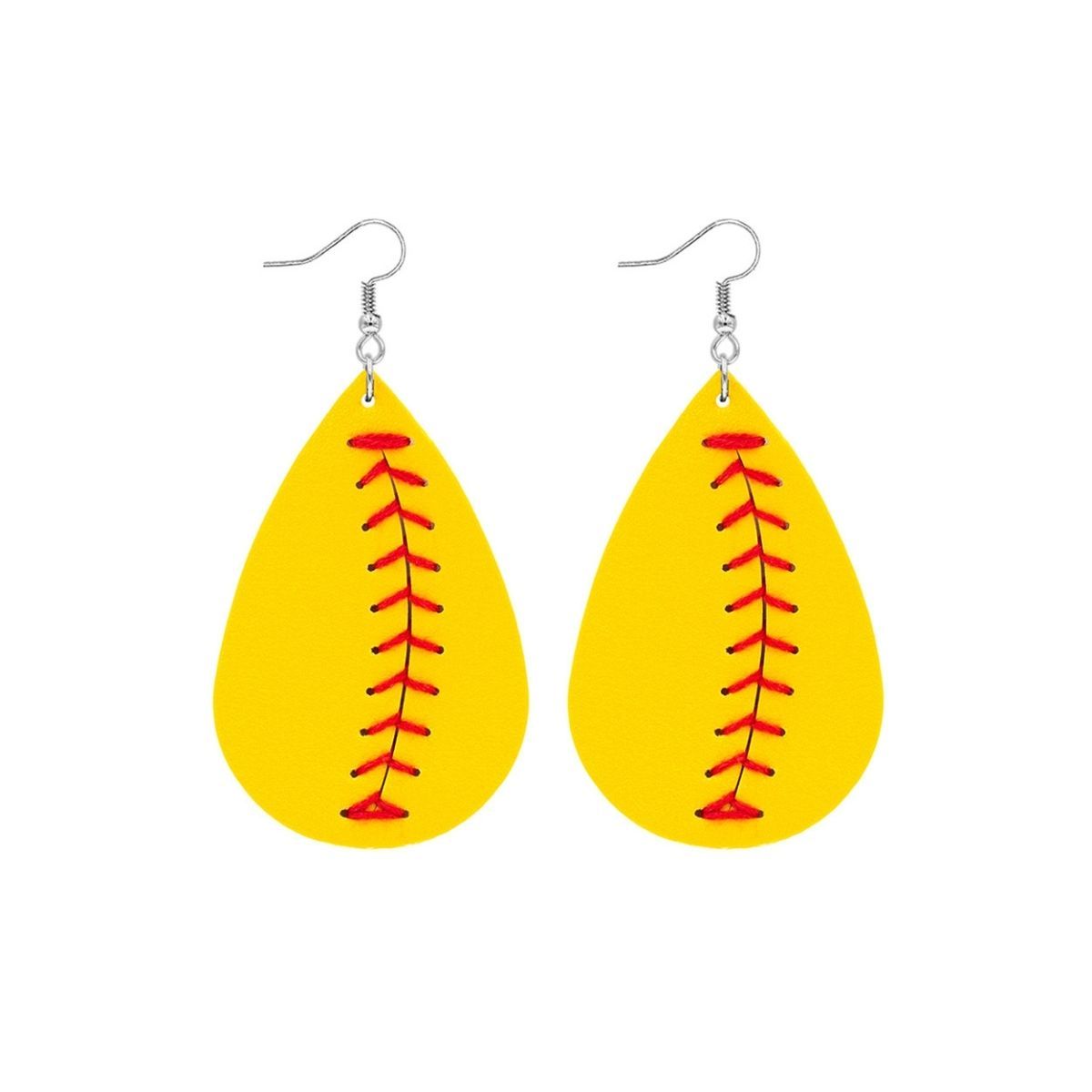 Mustard Yellow Softball Teardrop Earrings|3.5 inches - Premium Wholesale Jewelry from Pinktown - Just $5! Shop now at chiquestyles