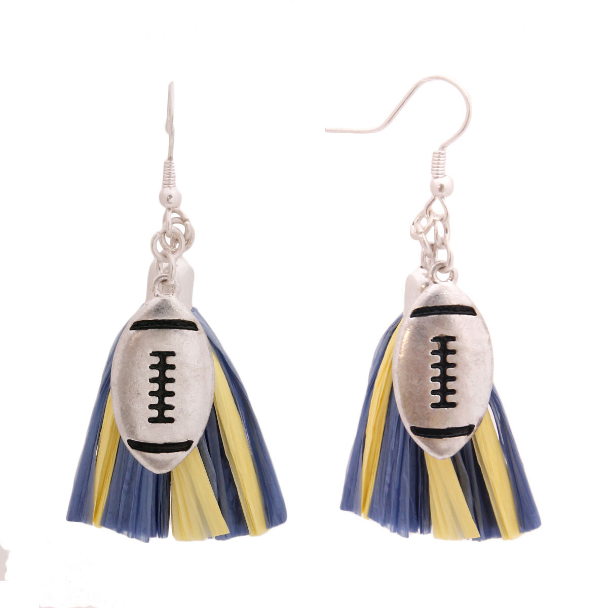 Blue Tassel Football Earrings|2.25 inches - Premium Wholesale Jewelry from Pinktown - Just $7! Shop now at chiquestyles