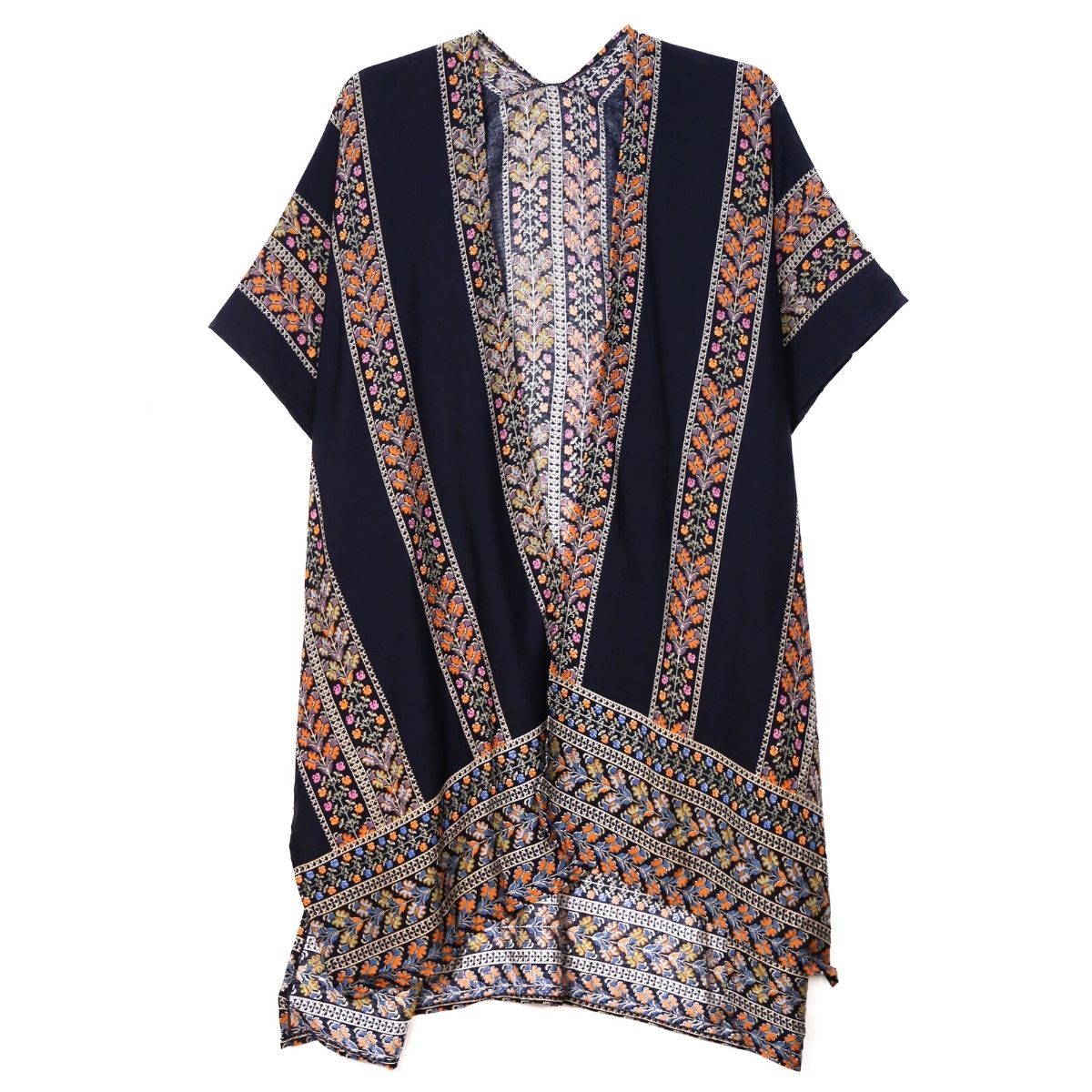 Navy Turkish Print Kimono|35.4 x 33.4 inches - Premium Wholesale Boutique Clothing from Pinktown - Just $25! Shop now at chiquestyles