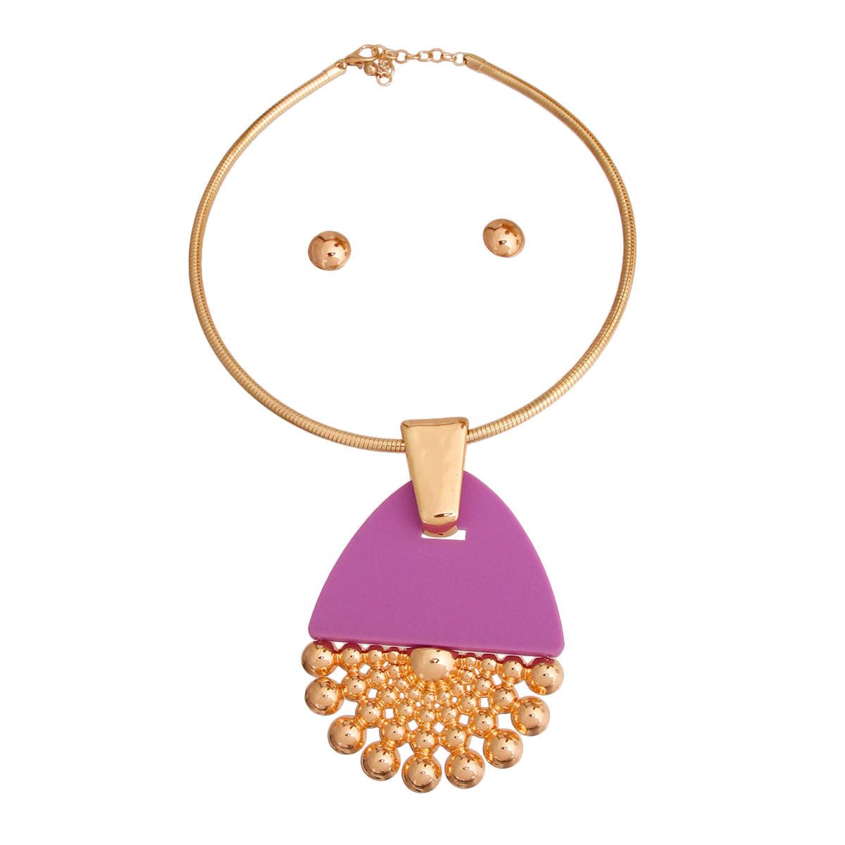 Purple Teardrop Burst Necklace|18 inches - Premium Wholesale Jewelry from Pinktown - Just $17! Shop now at chiquestyles