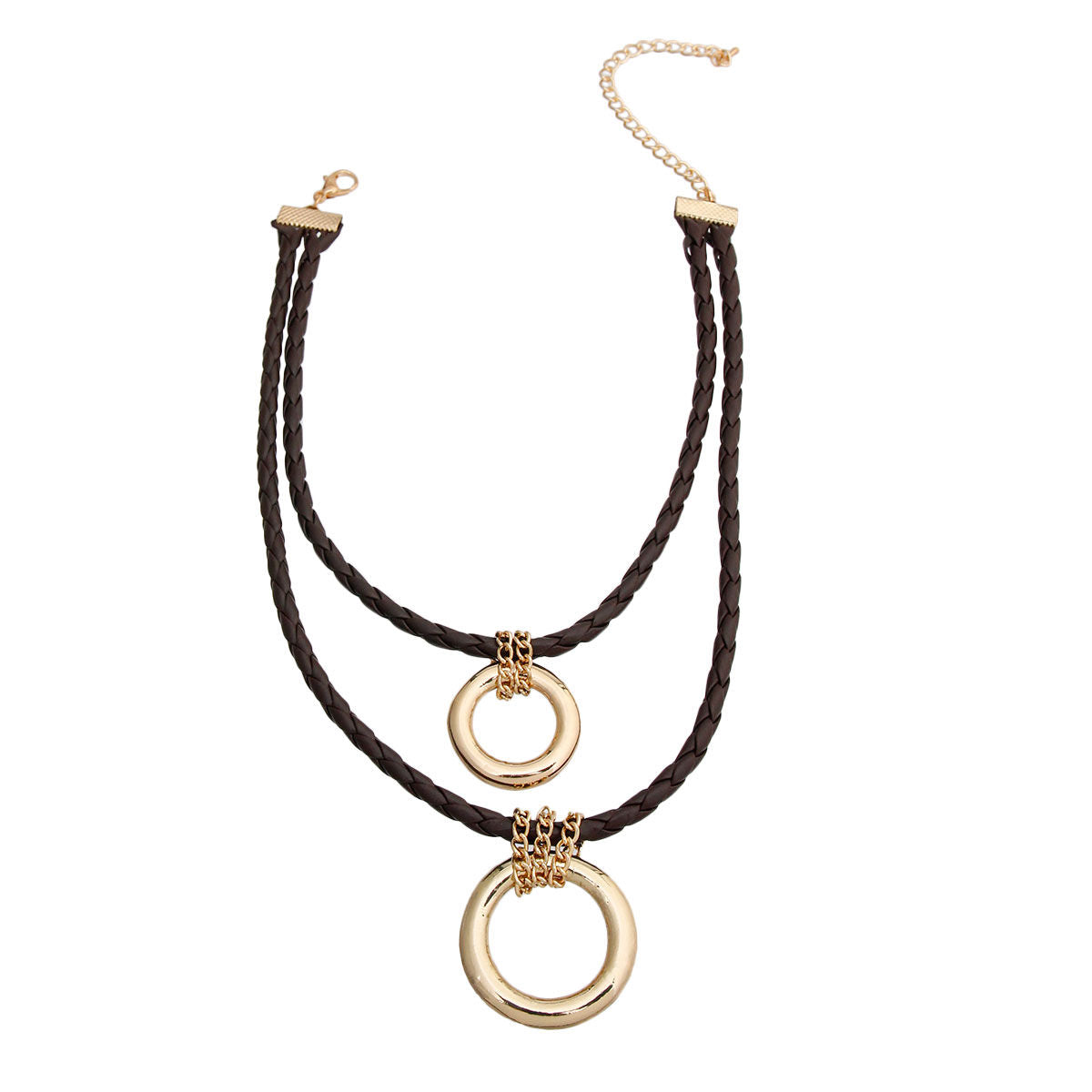 Dark Brown Leather Ring Necklace|16 inches - Premium Wholesale Jewelry from Pinktown - Just $11! Shop now at chiquestyles