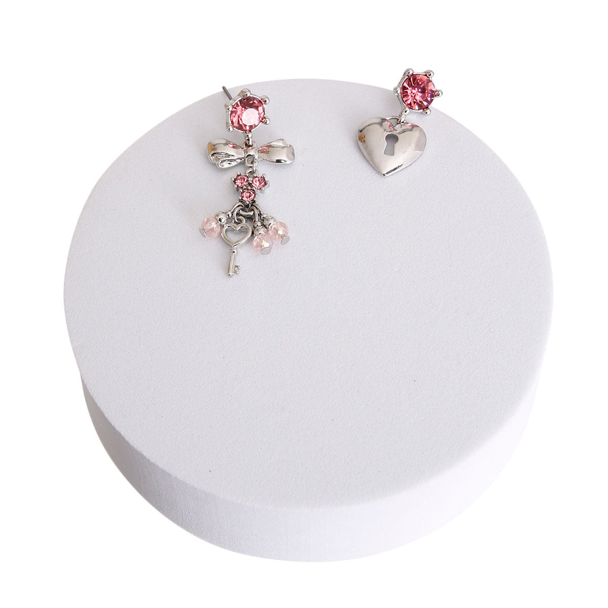 Silver Mismatched Lock Key Earrings|1.55 inches - Premium Wholesale Jewelry from Pinktown - Just $7! Shop now at chiquestyles