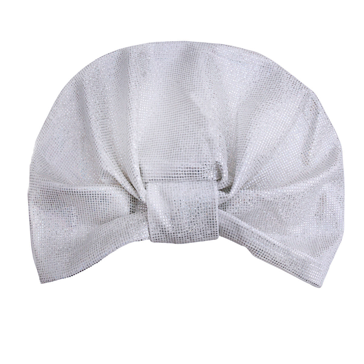White Shimmering Metallic Turban|Stretch to Fit - Premium Wholesale Fashion Accessories from Pinktown - Just $12! Shop now at chiquestyles