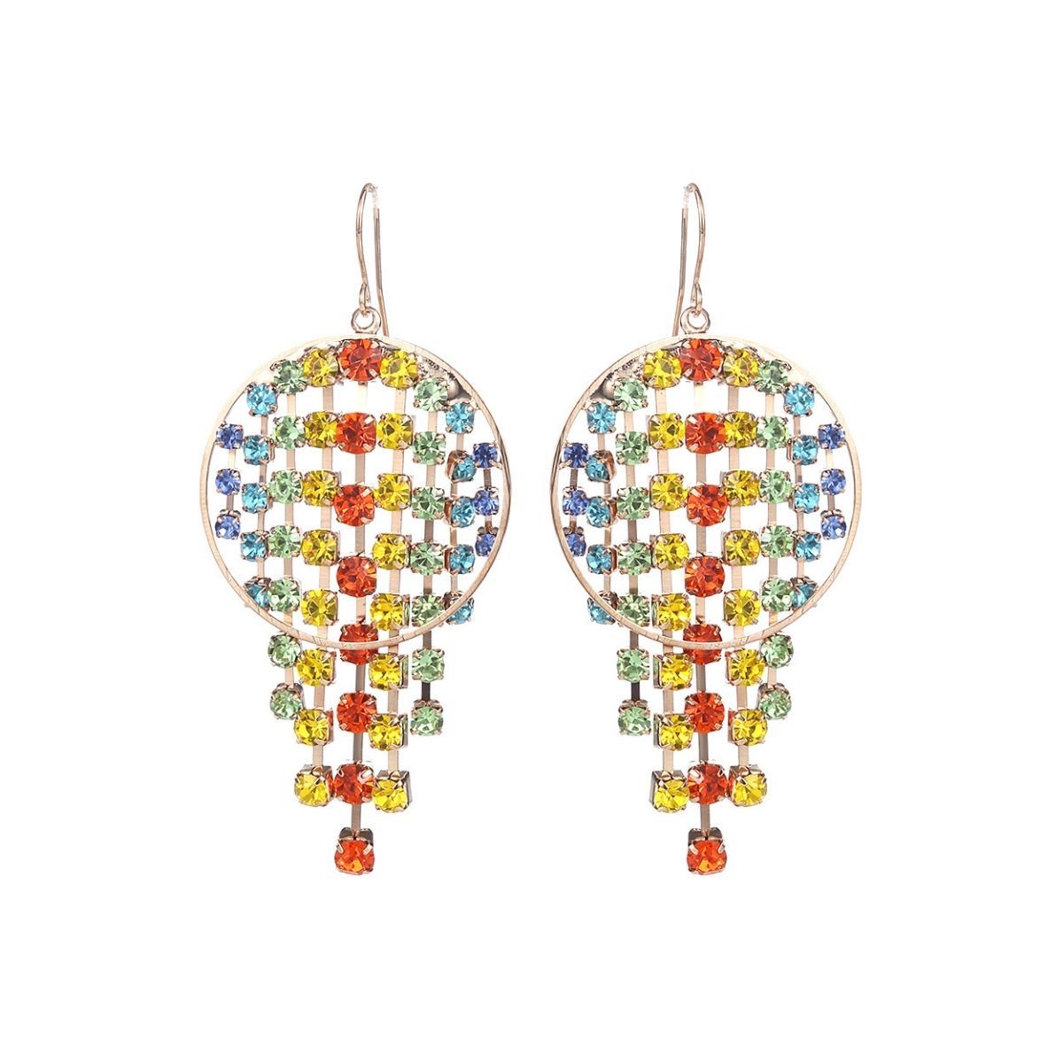 Rainbow Fringe Circle Earrings|2.6 inches - Premium Wholesale Jewelry from Pinktown - Just $6! Shop now at chiquestyles