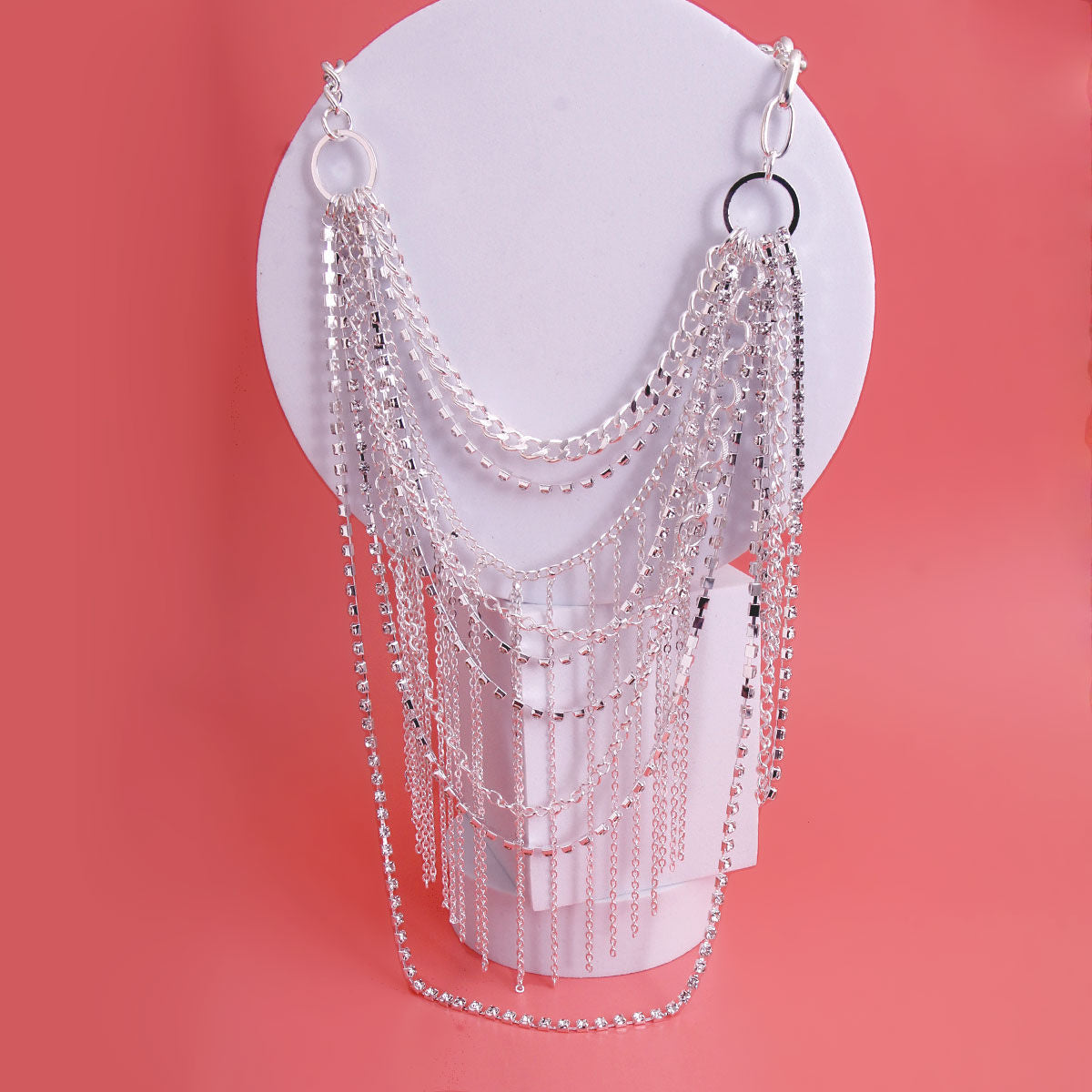 Silver Vintage Fringe Chain Necklace|16 inches - Premium Wholesale Jewelry from Pinktown - Just $14! Shop now at chiquestyles