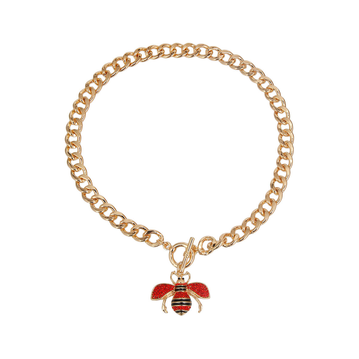Red Bee Toggle Necklace|16 inches - Premium Wholesale Jewelry from Pinktown - Just $12! Shop now at chiquestyles