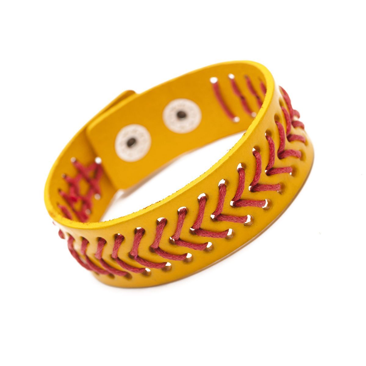 Mustard Yellow Softball Snap Bracelet|8.5 inches - Premium Wholesale Jewelry from Pinktown - Just $8! Shop now at chiquestyles