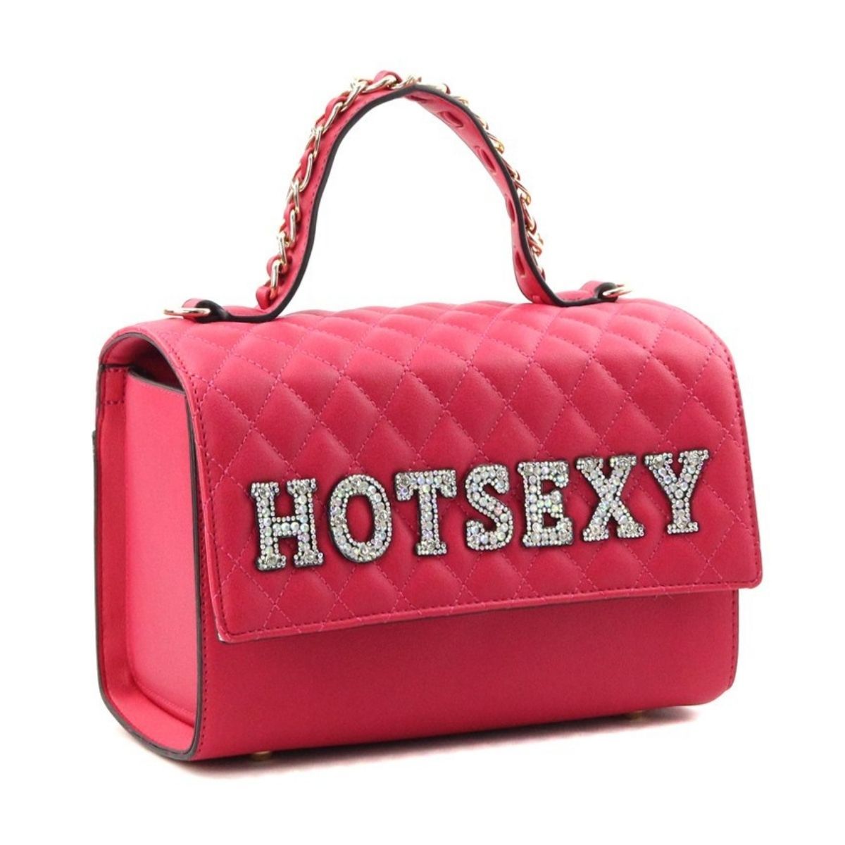 Fuchsia HOT SEXY Quilted Satchel Set|10.3 x 6 x 5 inches - Premium Wholesale Fashion Accessories from Pinktown - Just $71! Shop now at chiquestyles