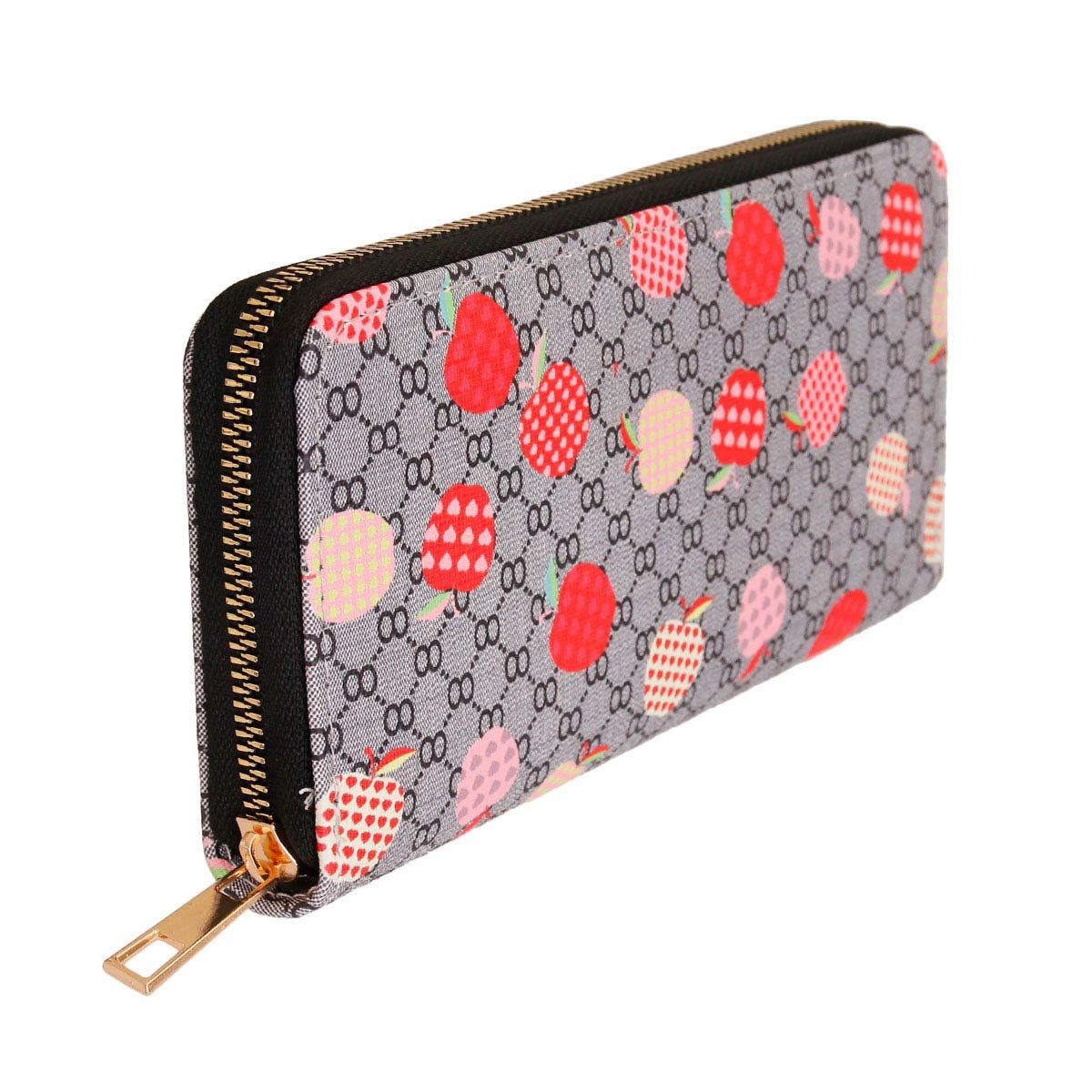 Gray Apple Designer Woven Wallet|7.5 x 4 x 1 inches - Premium Wholesale Fashion Accessories from Pinktown - Just $19! Shop now at chiquestyles