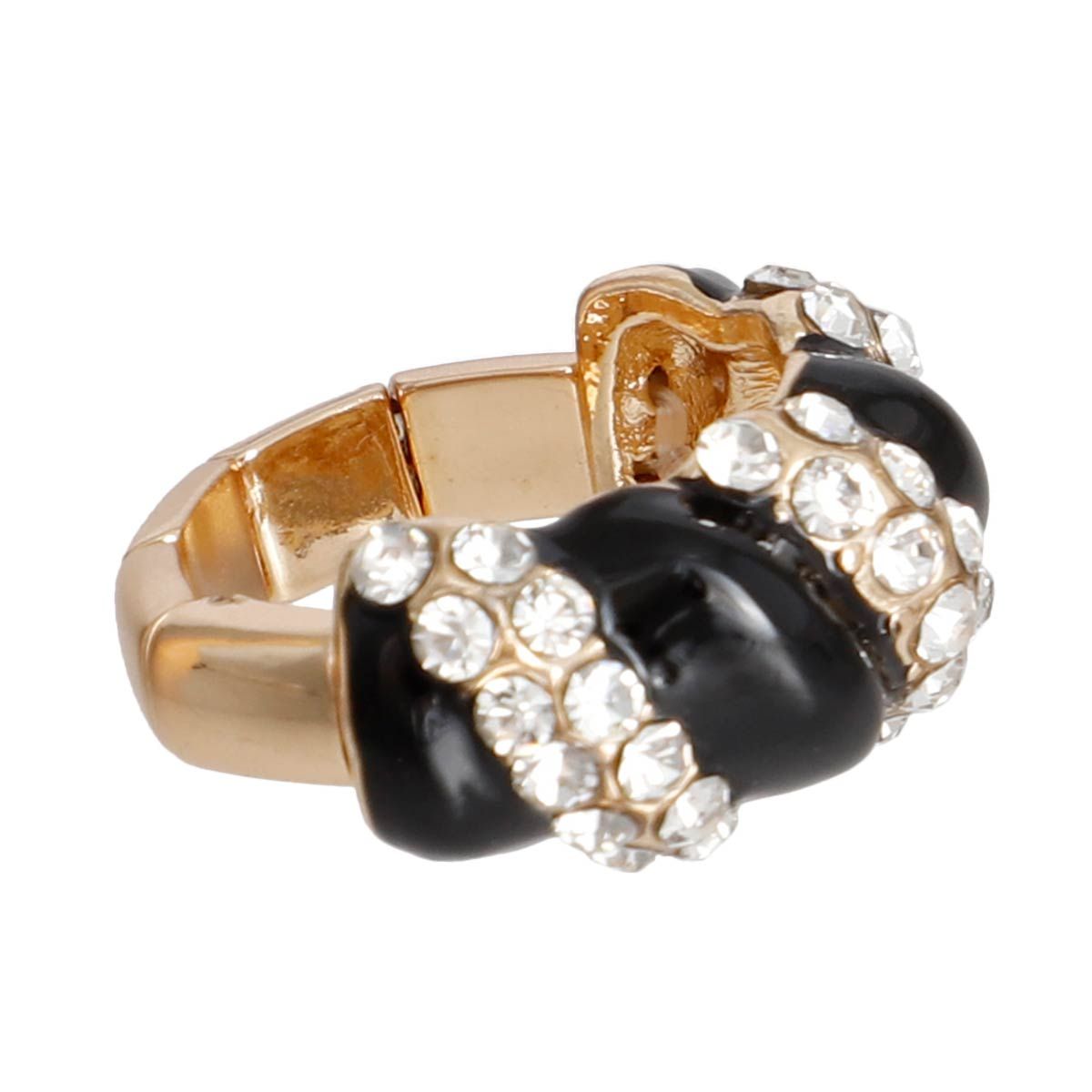 Black and Gold Twisted Cocktail Ring|Stretch to Fit - Premium Wholesale Jewelry from Pinktown - Just $9! Shop now at chiquestyles
