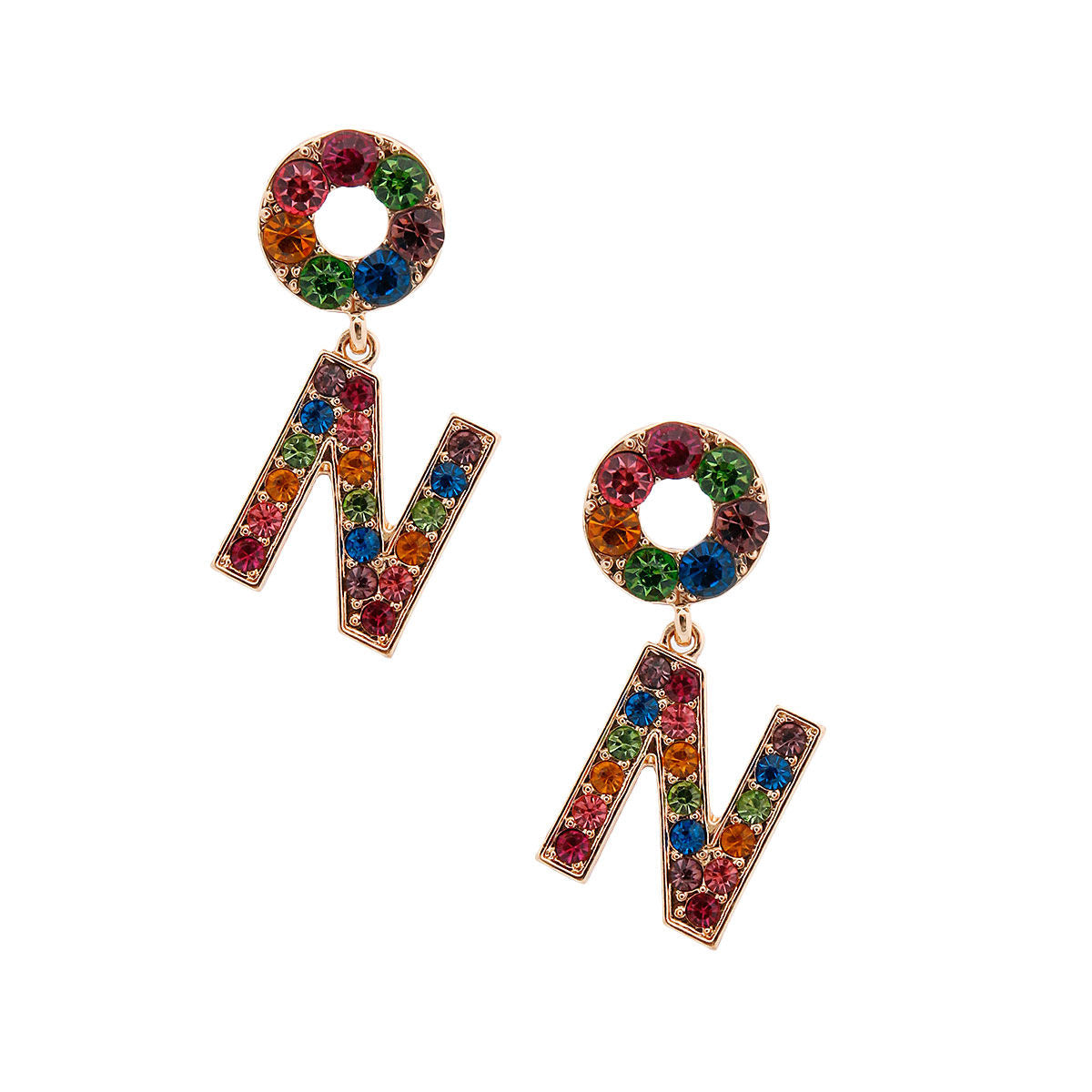 Multi Color Dangling N Designer Earrings|1.75 inches - Premium Wholesale Jewelry from Pinktown - Just $9! Shop now at chiquestyles