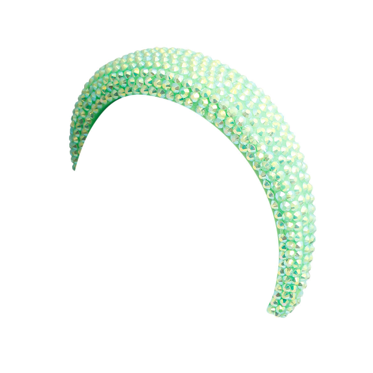 Lime Green Crystal Padded Headband|Adjustable - Premium Wholesale Fashion Accessories from Pinktown - Just $11! Shop now at chiquestyles
