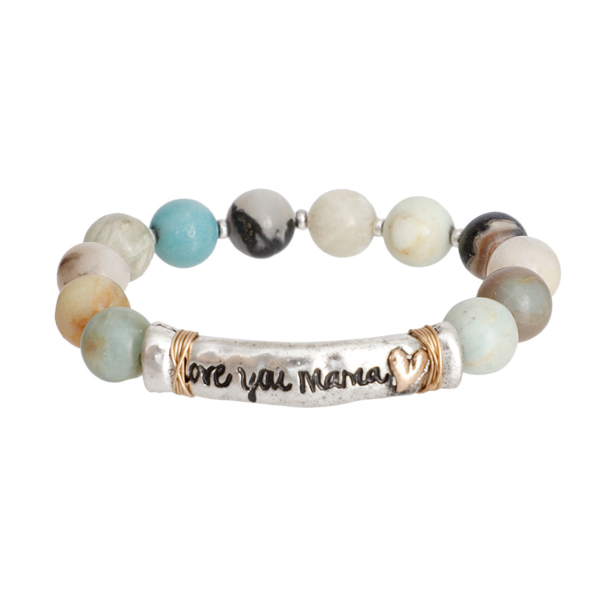 Natural Stone Bead Love you Mama Bracelet|Stretch to Fit - Premium Wholesale Jewelry from Pinktown - Just $12! Shop now at chiquestyles