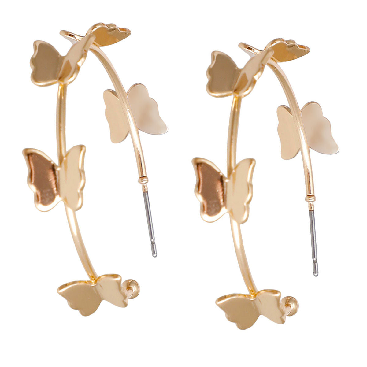 Gold Butterfly Open Hoops|1.45 inches - Premium Wholesale Jewelry from Pinktown - Just $10! Shop now at chiquestyles