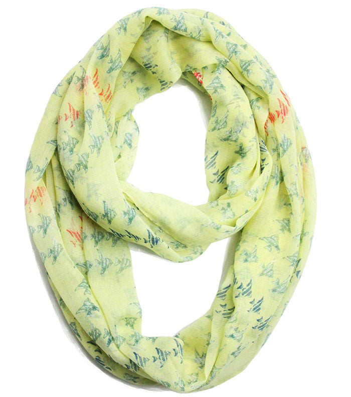 Fish Print Cotton Infinity|30 x 31 inches - Premium Wholesale Boutique Clothing from Pinktown - Just $5! Shop now at chiquestyles