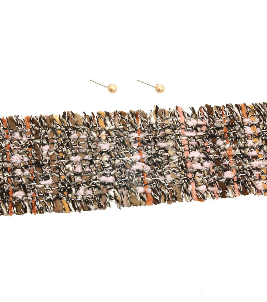 Tweed Choker|15 inches - Premium Wholesale Jewelry from Pinktown - Just $14! Shop now at chiquestyles