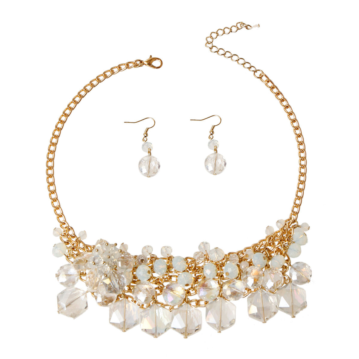 Clustered Bead Necklace Set|18 inches - Premium Wholesale Jewelry from Pinktown - Just $32! Shop now at chiquestyles