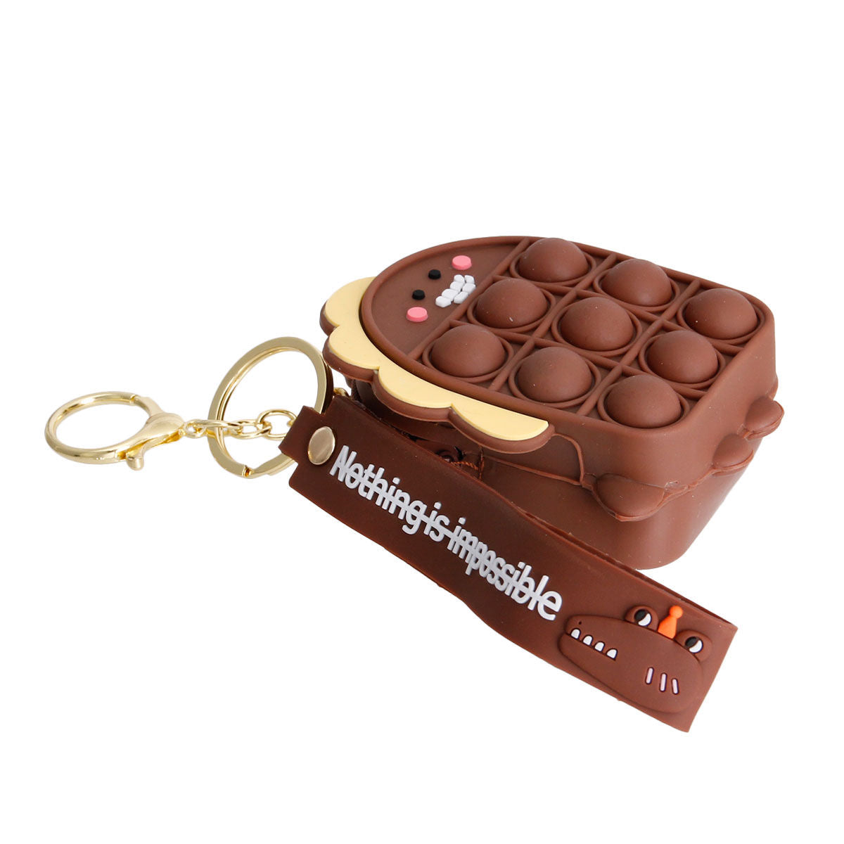 Brown Dino Bubble Pop Keychain|3 x 2.25 inches - Premium Wholesale Fashion Accessories from Pinktown - Just $9! Shop now at chiquestyles