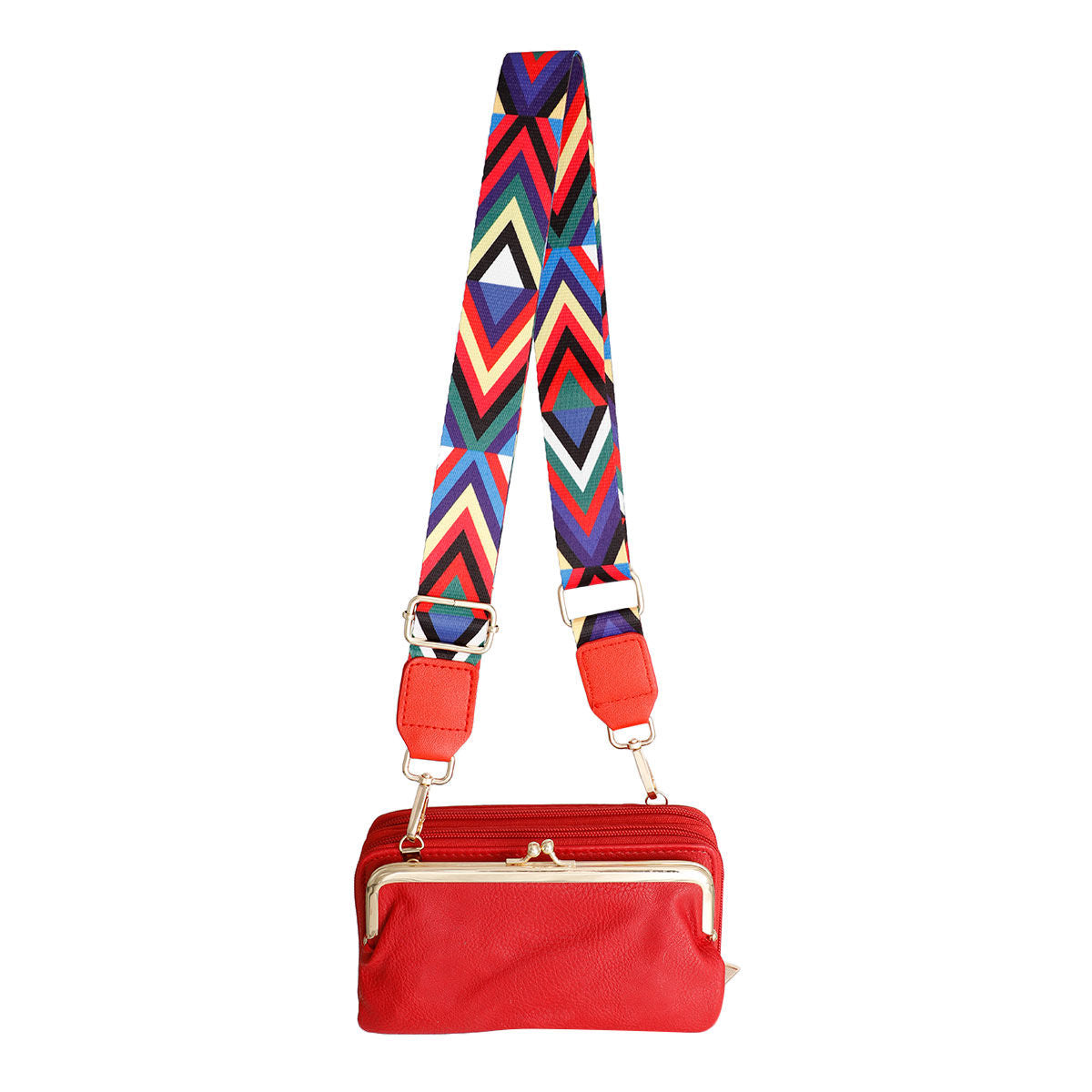 Multi Chevron Red Bag Strap|51 x 1.5 inches - Premium Wholesale Fashion Accessories from Pinktown - Just $12! Shop now at chiquestyles