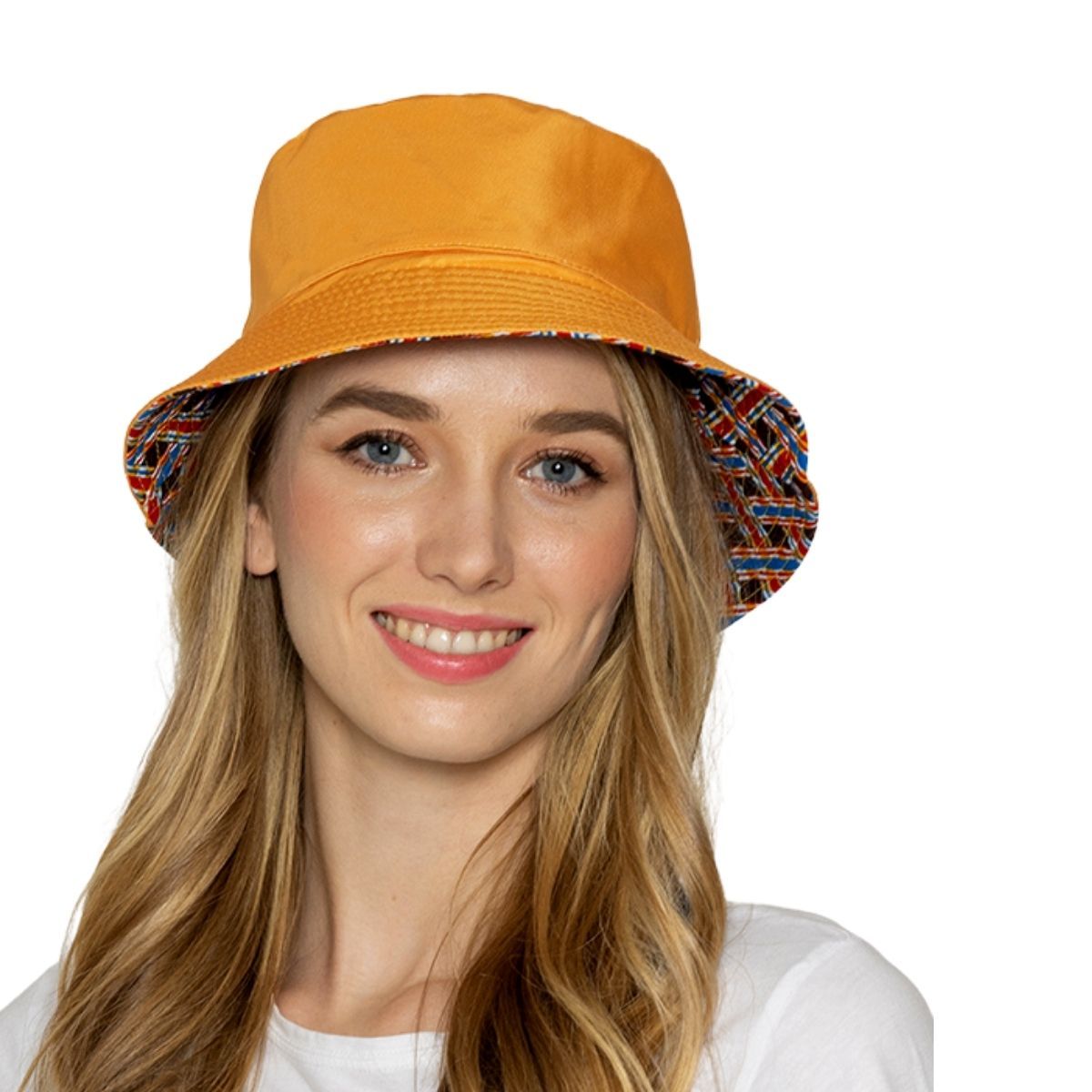 Brown Geometric Reversible Bucket Hat|One Size - Premium Wholesale Fashion Accessories from Pinktown - Just $14! Shop now at chiquestyles