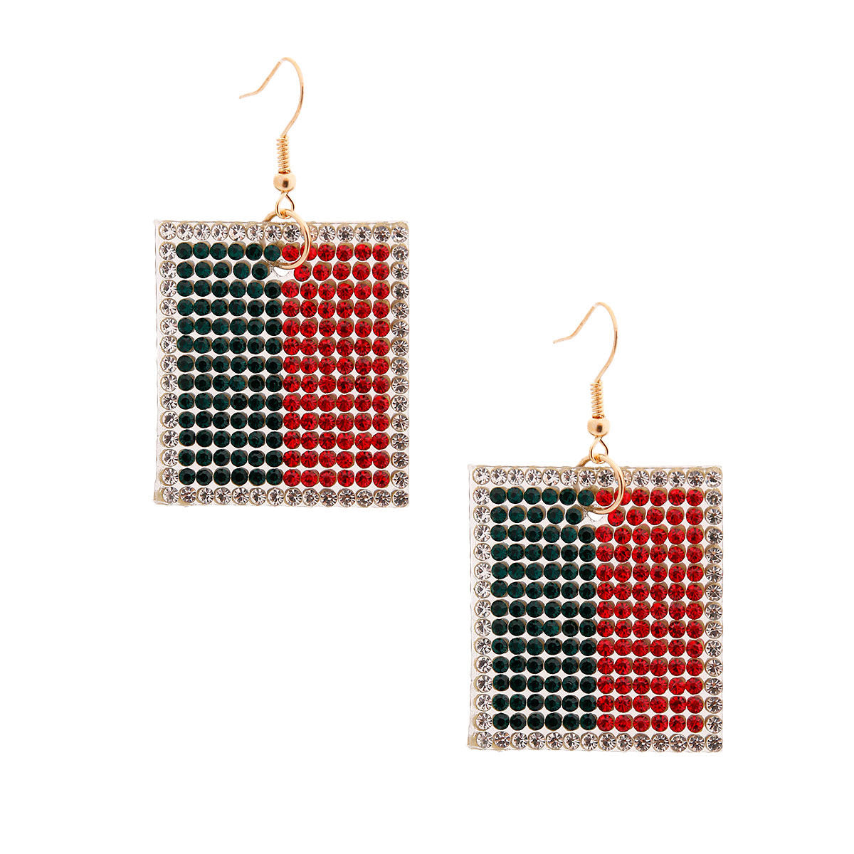 Red and Green Two Sided Earrings|1.5 inches - Premium Wholesale Jewelry from Pinktown - Just $9! Shop now at chiquestyles