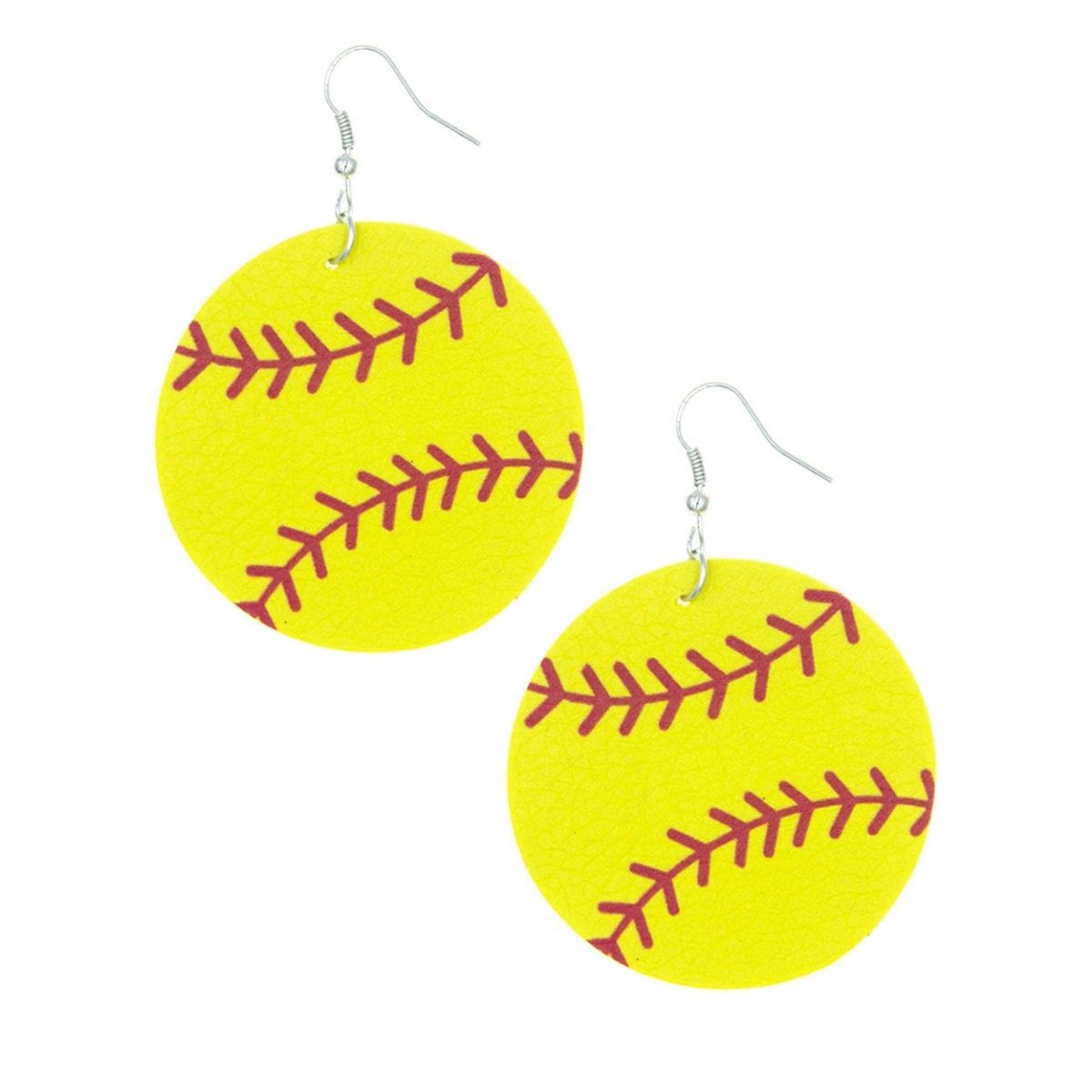 Yellow Softball Round Earrings|2.39 inches - Premium Wholesale Jewelry from Pinktown - Just $4! Shop now at chiquestyles