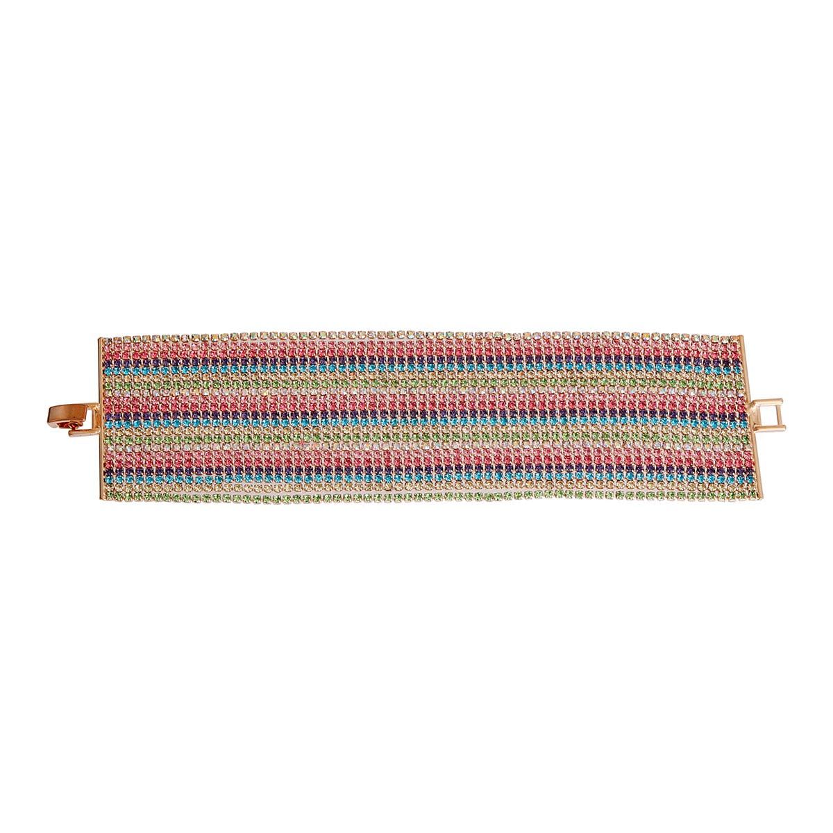 21 Line Multi Color Rhinestone Bracelet|7.4 inches - Premium Wholesale Jewelry from Pinktown - Just $13! Shop now at chiquestyles