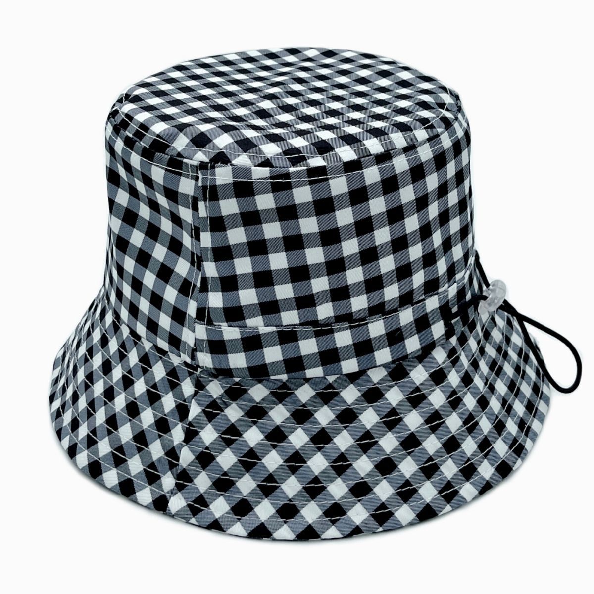 Black Gingham Draw String Bucket Hat|One Size - Premium Wholesale Fashion Accessories from Pinktown - Just $19! Shop now at chiquestyles