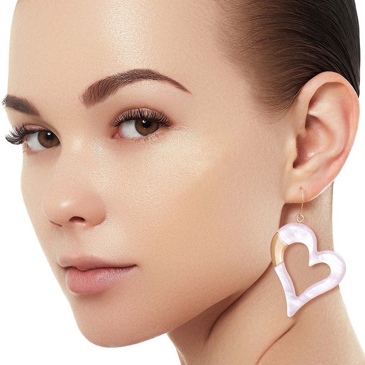 Light Pink Matte Gold Earrings|2.35 inches - Premium Wholesale Jewelry from Pinktown - Just $15! Shop now at chiquestyles