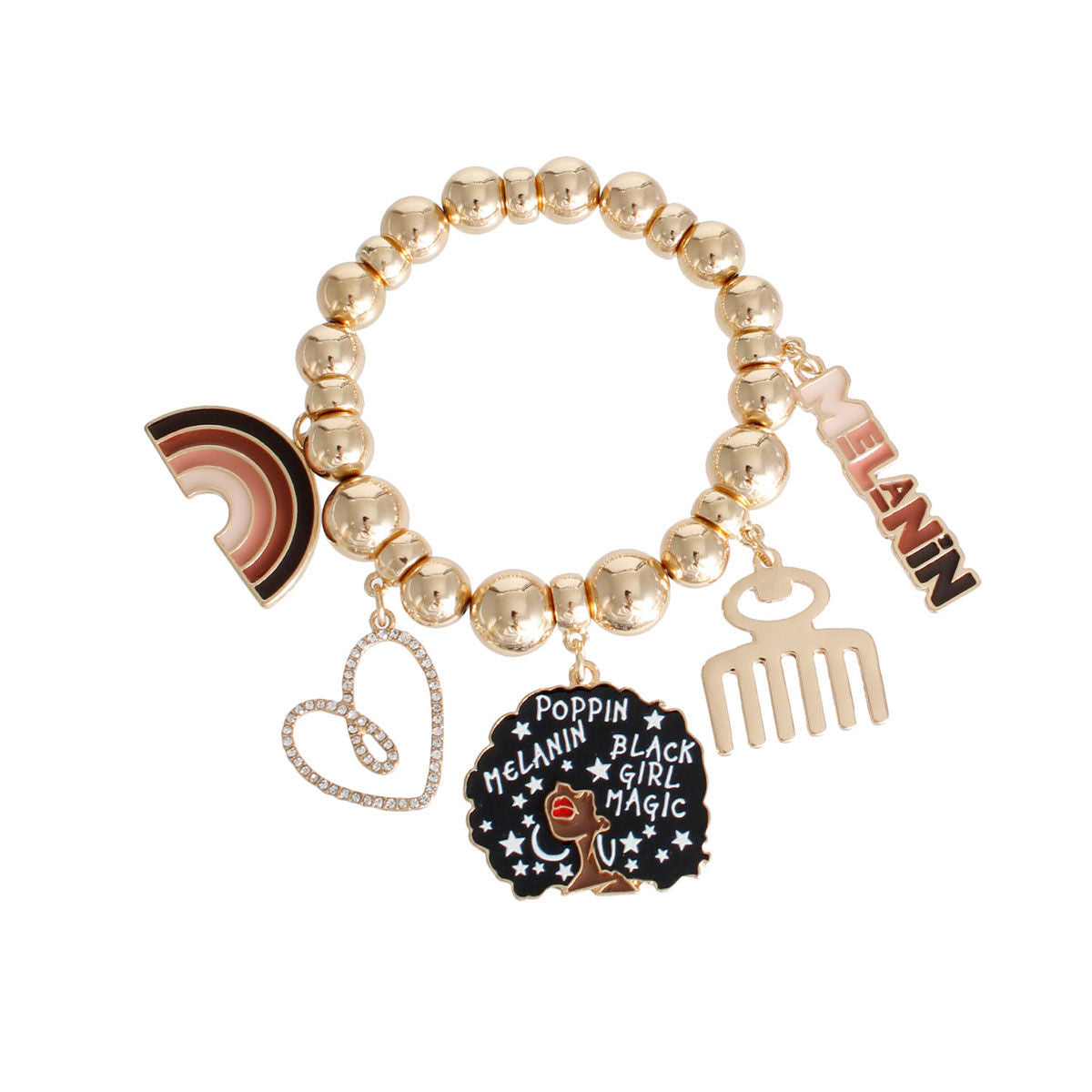 Gold Melanin Bracelet|Stretch to Fit - Premium Wholesale Jewelry from Pinktown - Just $13! Shop now at chiquestyles