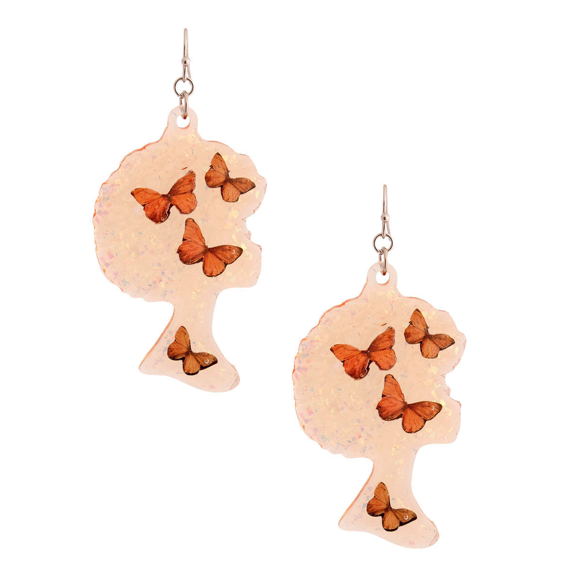 Orange Afro Butterfly Earrings|3 inches - Premium Wholesale Jewelry from Pinktown - Just $14! Shop now at chiquestyles