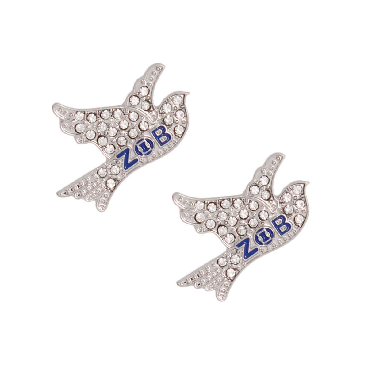 Silver Blue Dove Studs|.5 x 1.15 inches - Premium Wholesale Jewelry from Pinktown - Just $10! Shop now at chiquestyles