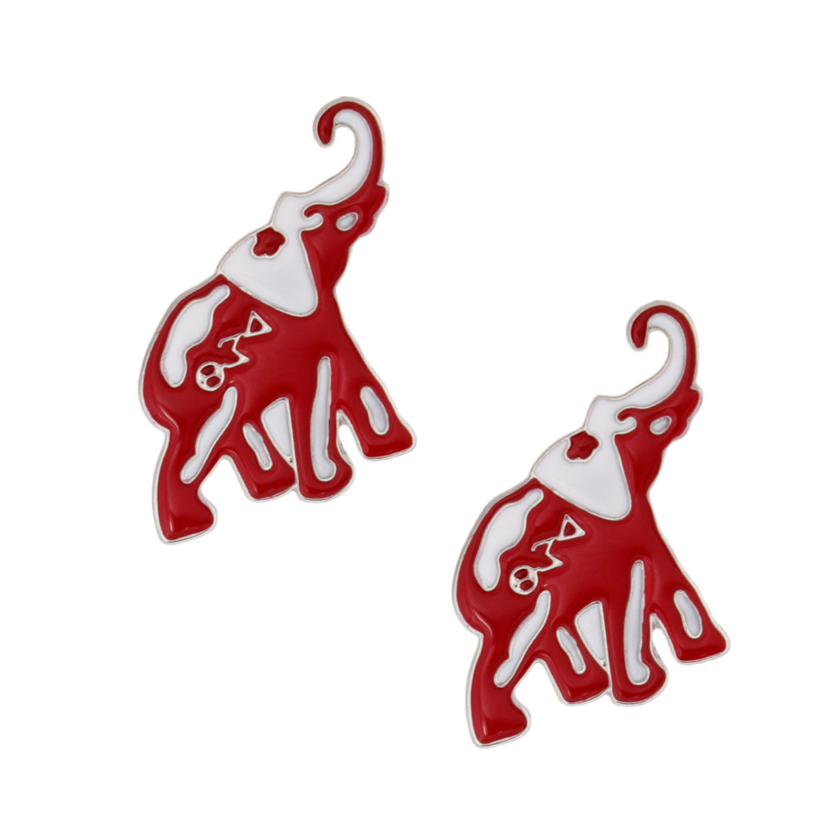 Red White Elephant DST Studs|1 inch - Premium Wholesale Jewelry from Pinktown - Just $10! Shop now at chiquestyles