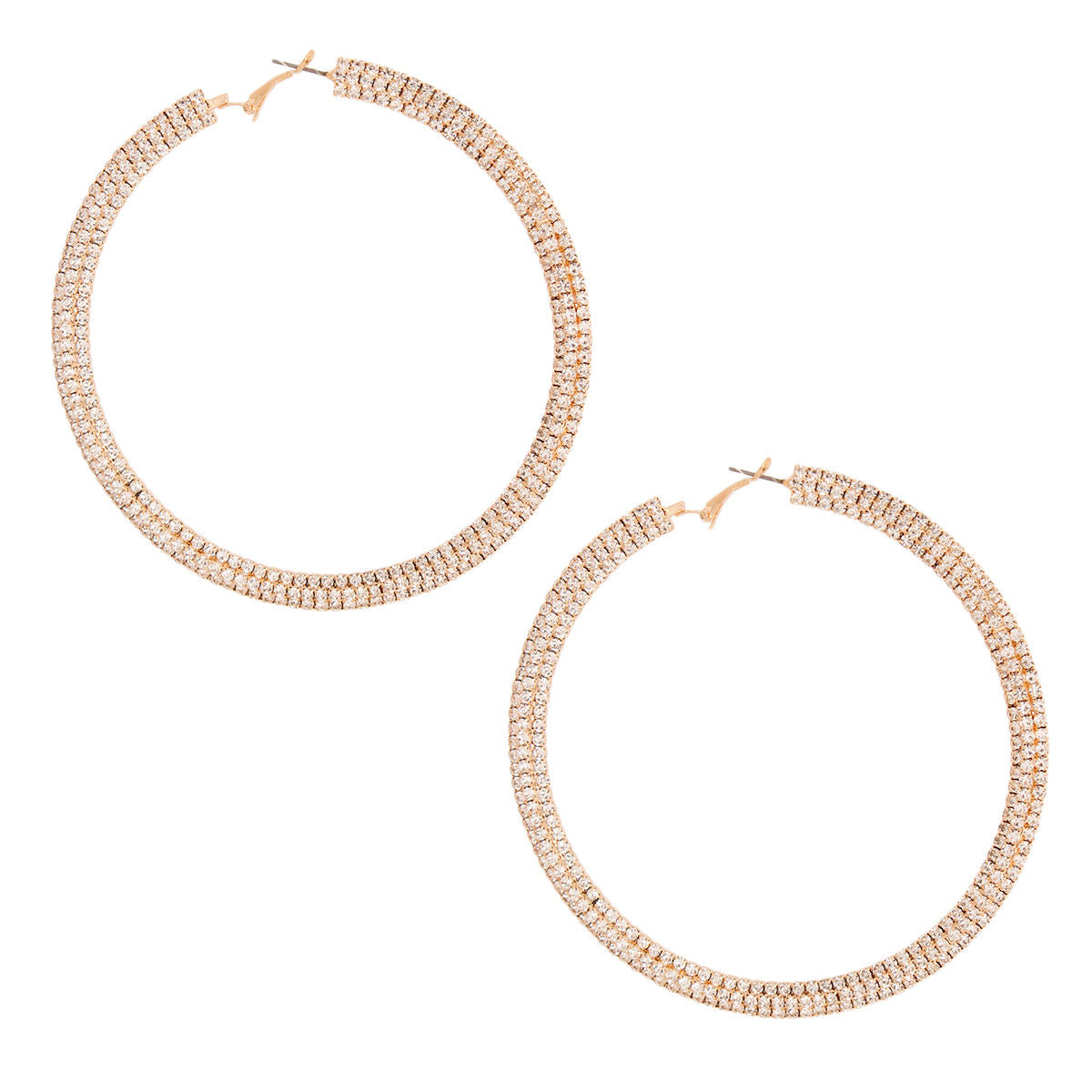Gold Stacked Pave Hoops|4 inches - Premium Wholesale Jewelry from Pinktown - Just $18! Shop now at chiquestyles