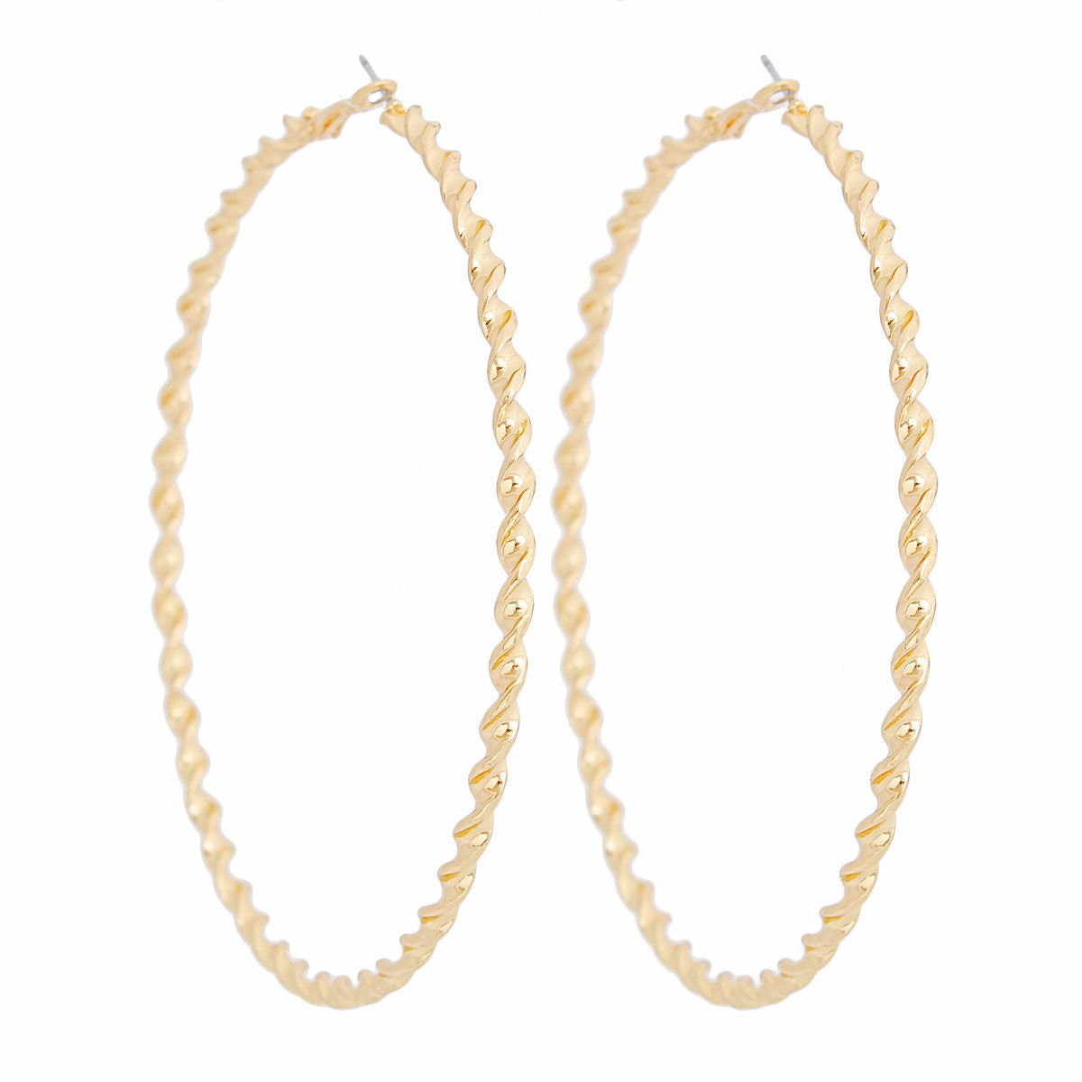 Hoops Large Twisted Gold Earrings for Women - Premium Wholesale Jewelry from Pinktown - Just $6! Shop now at chiquestyles