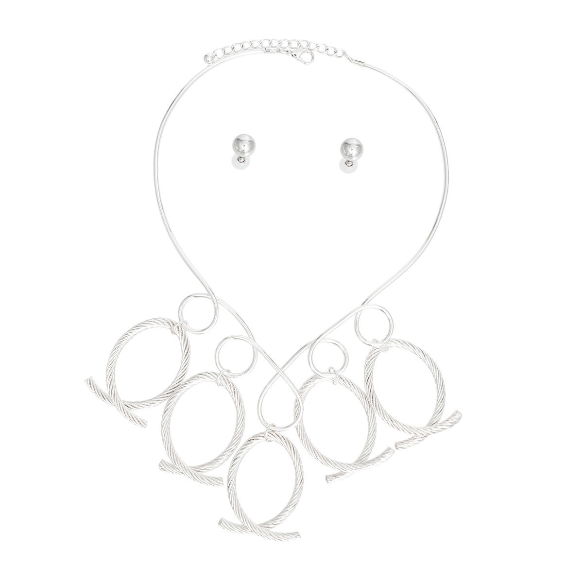 Necklace Silver Looped Cable Collar for Women - Premium Wholesale Jewelry from Pinktown - Just $20! Shop now at chiquestyles