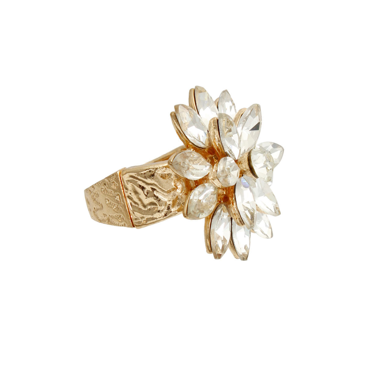 Gold Stacked Marquise Flower Ring|Stretch to Fit - Premium Wholesale Jewelry from Pinktown - Just $13! Shop now at chiquestyles