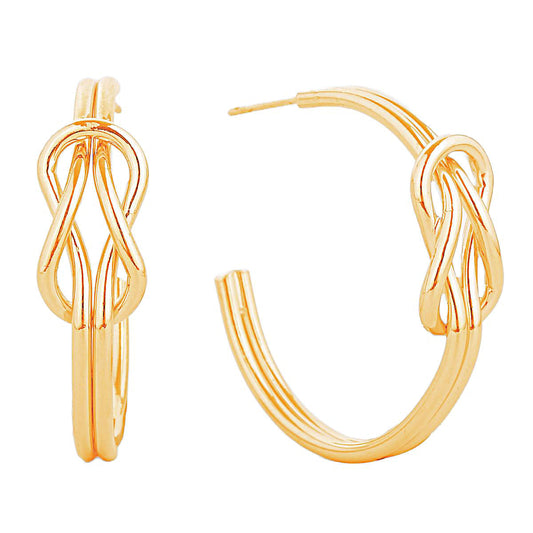 14K Gold Infinity Knot Post Hoops|1.60 inches - Premium Wholesale Jewelry from Pinktown - Just $11! Shop now at chiquestyles