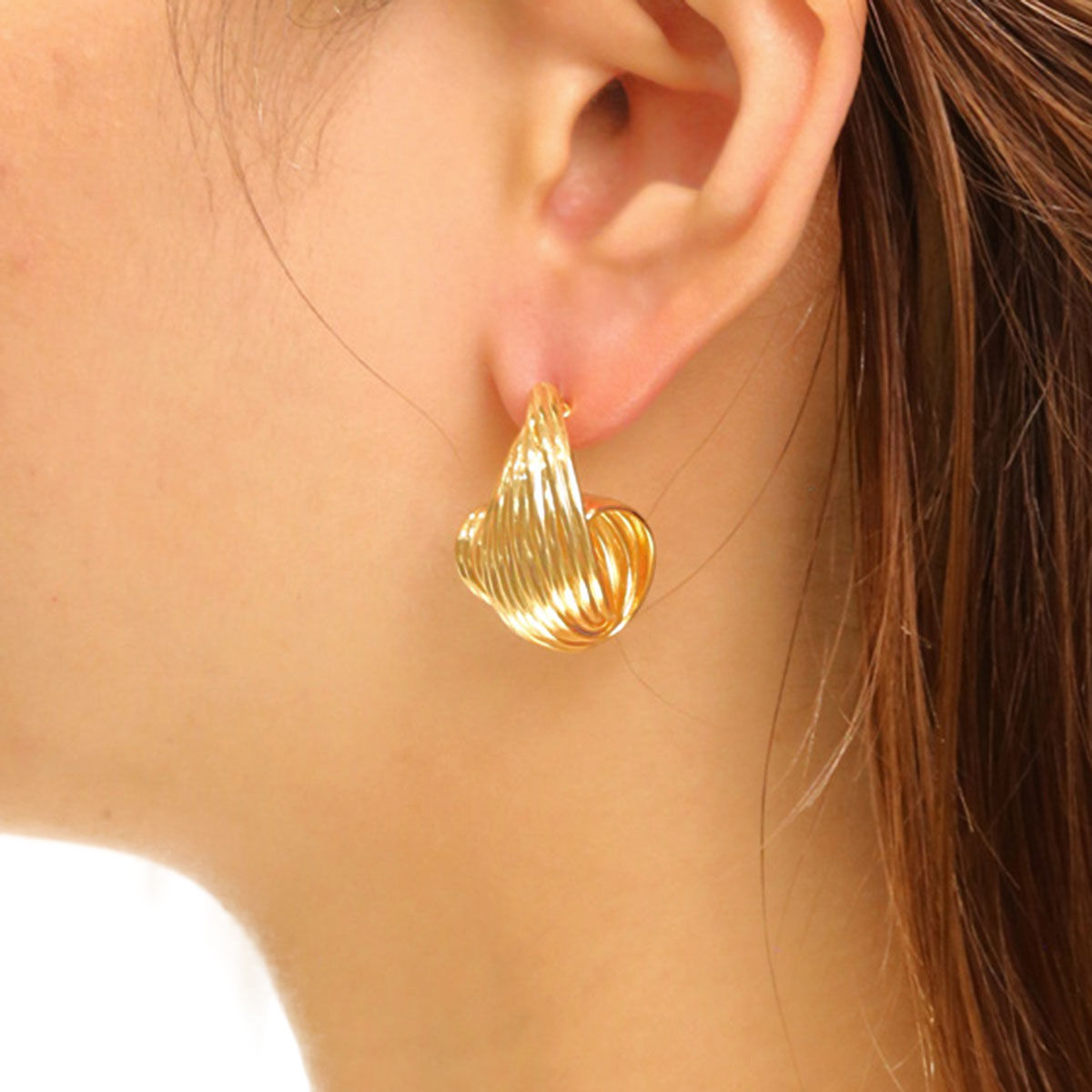 Stud 14K Small Spiral Wire Earrings for Women|.85 x .75 inches - Premium Wholesale Jewelry from Pinktown - Just $16! Shop now at chiquestyles