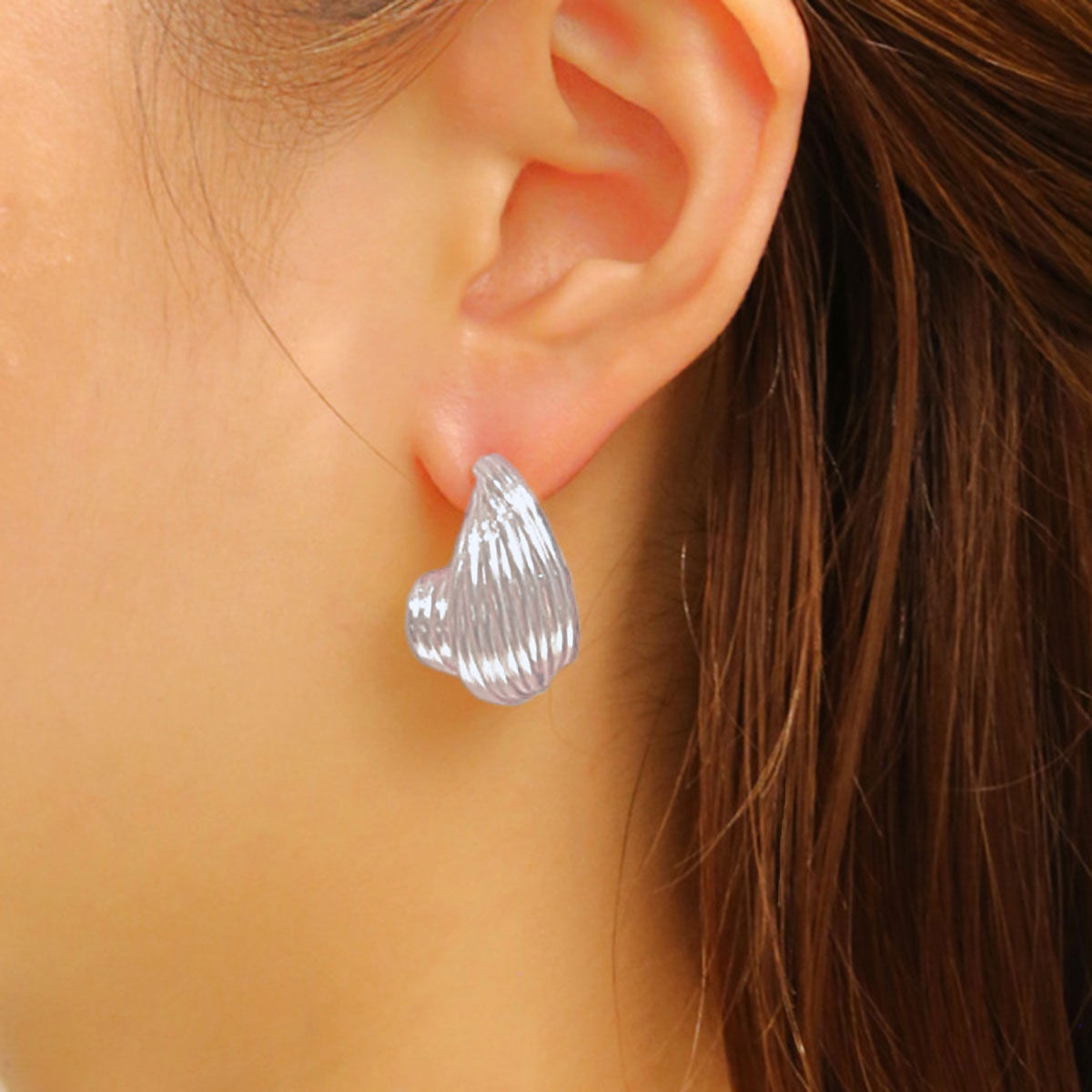 Stud White Gold Small Spiral Wire for Women|.85 x .75 inches - Premium Wholesale Jewelry from Pinktown - Just $16! Shop now at chiquestyles