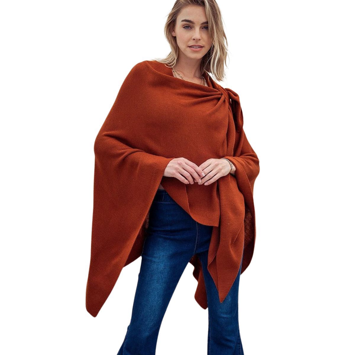 Bronze Ruana with Shoulder Strap|26.6 x 44.5 inches - Premium Wholesale Boutique Clothing from Pinktown - Just $53! Shop now at chiquestyles