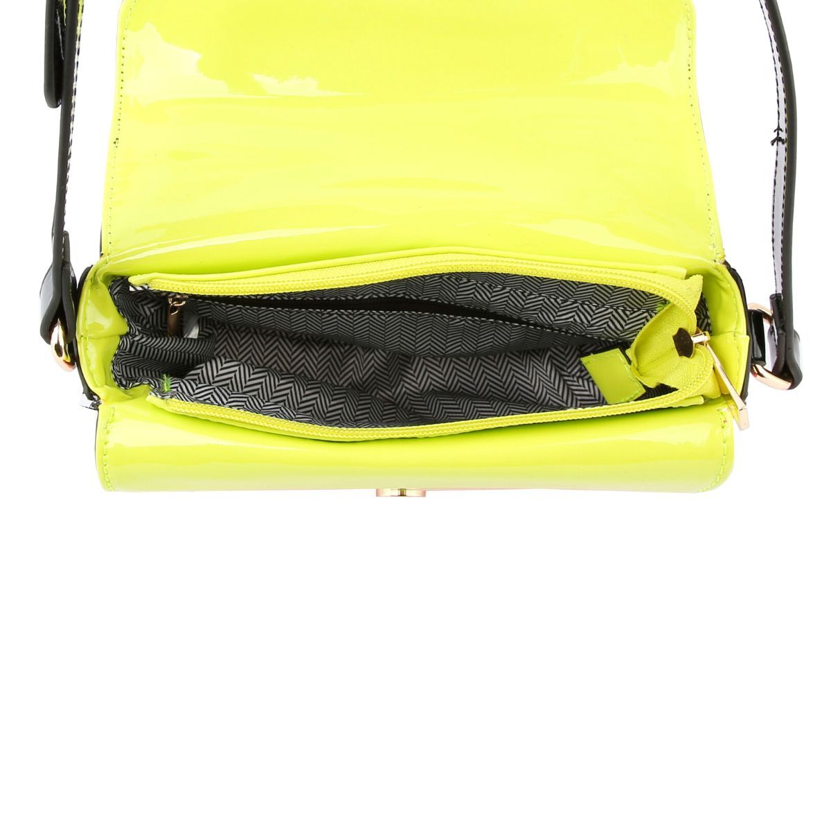 Black Pink Yellow Shiny Crossbody Bag|8 x 6.5 x 3 inches - Premium Wholesale Fashion Accessories from Pinktown - Just $45! Shop now at chiquestyles