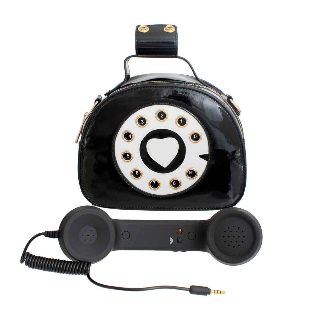 Black Rotary Phone AUX Bag|8.4 x 6.5 x 4 inches - Premium Wholesale Fashion Accessories from Pinktown - Just $53! Shop now at chiquestyles