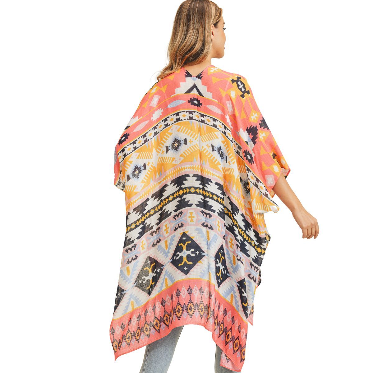 Pink Aztec Tribal Kimono|38 x 39 inches - Premium Wholesale Fashion Accessories from Pinktown - Just $24! Shop now at chiquestyles