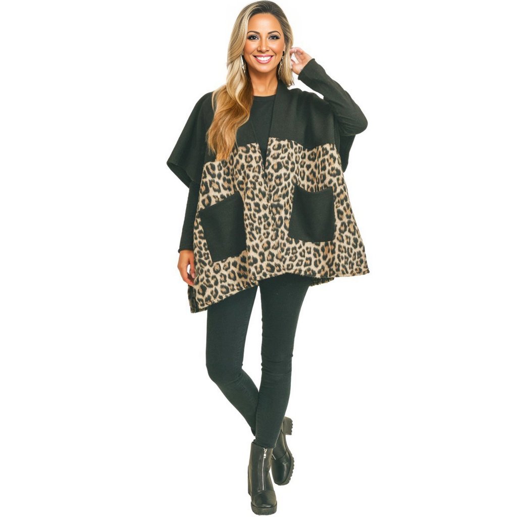 Taupe Leopard Pocket Kimono|36 x 27.5 inches - Premium Wholesale Boutique Clothing from Pinktown - Just $47! Shop now at chiquestyles
