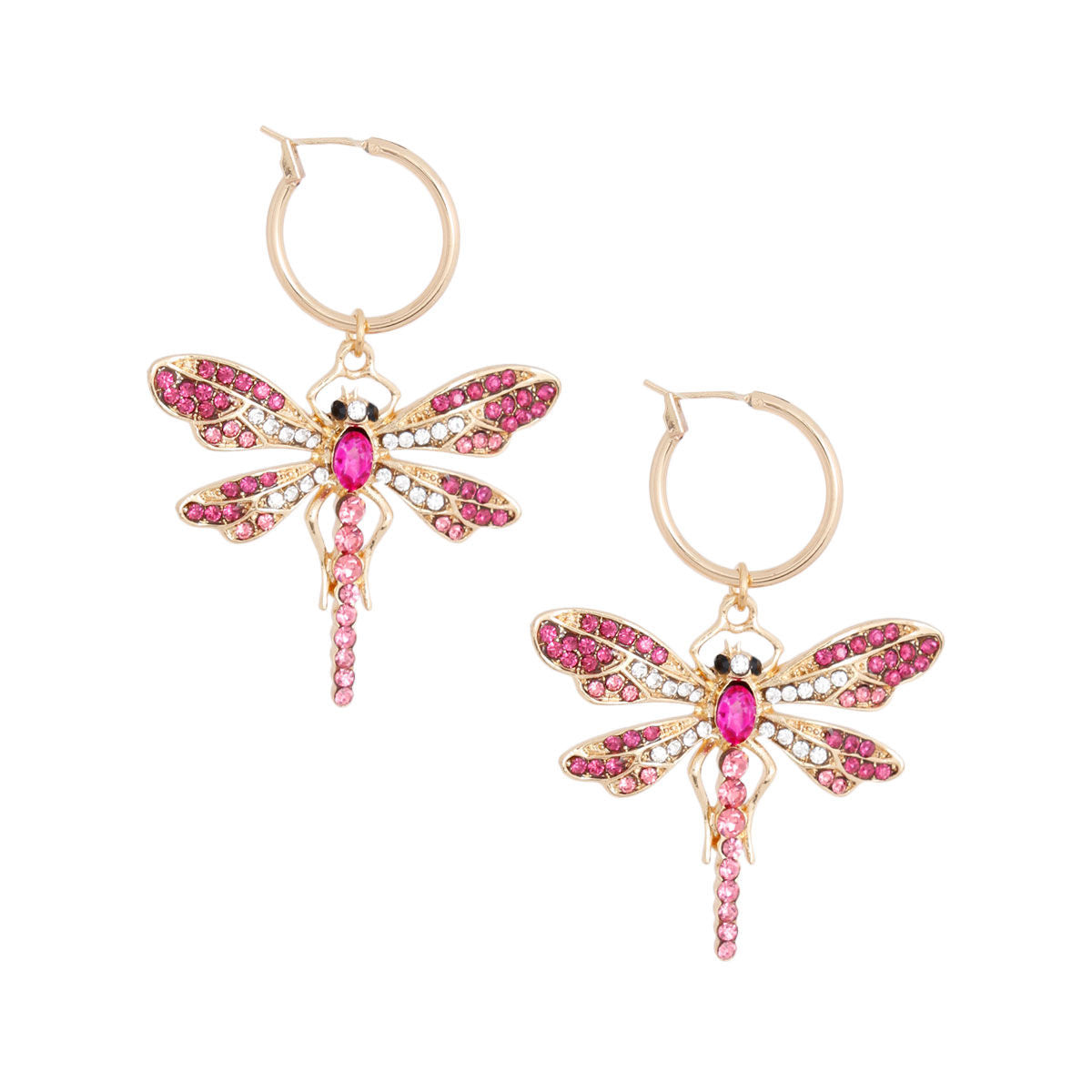 Pink Dragonfly Baby Hoops|2.25 x 1.75 inches - Premium Wholesale Jewelry from Pinktown - Just $16! Shop now at chiquestyles