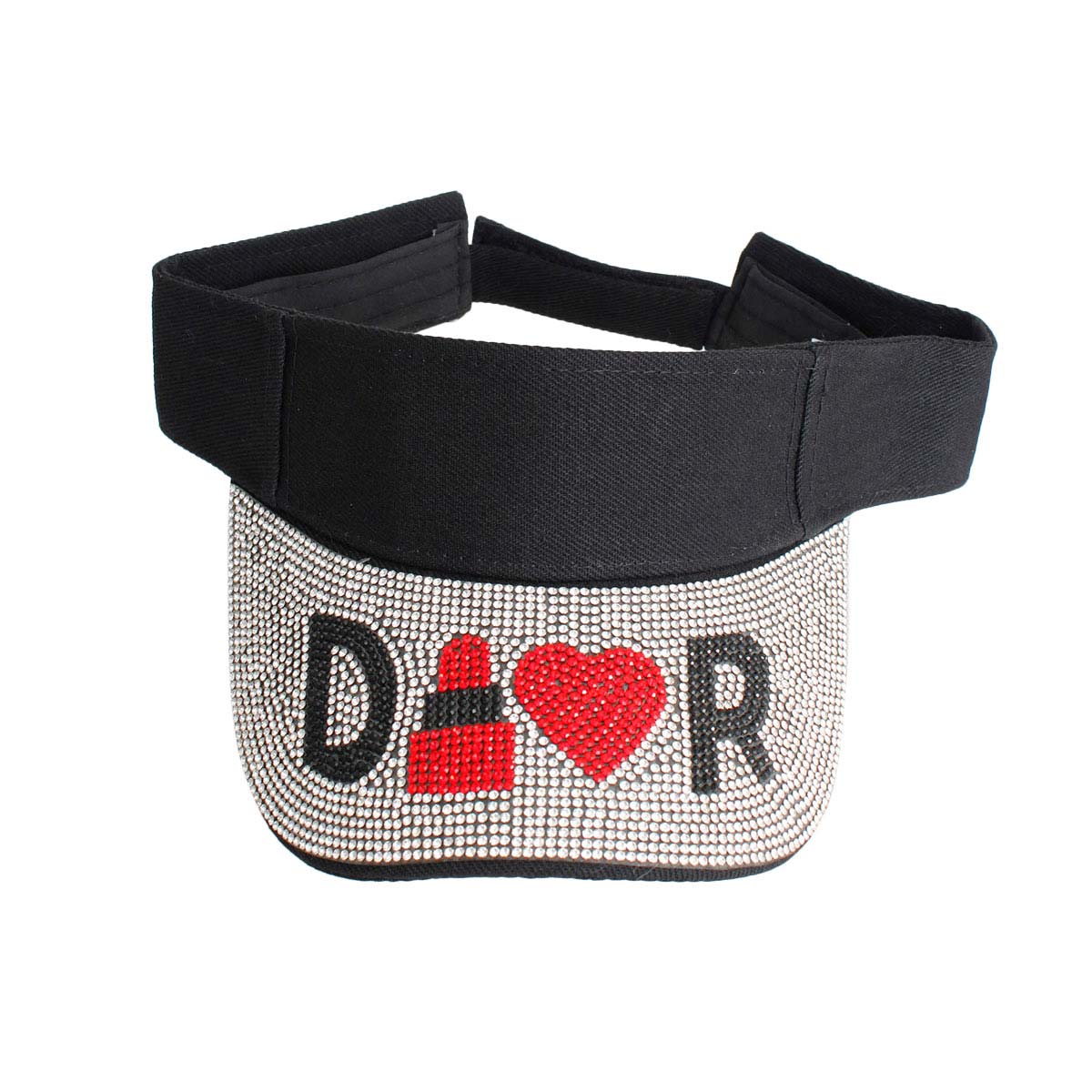 Designer D Clear Stone Visor|Adjustable - Premium Wholesale Fashion Accessories from Pinktown - Just $15! Shop now at chiquestyles