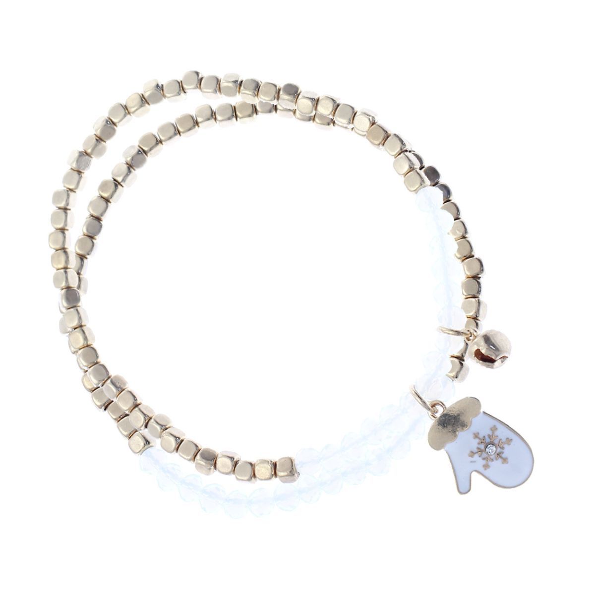 2 Pcs White Mitten Bracelet|Stretch to Fit - Premium Wholesale Jewelry from Pinktown - Just $8! Shop now at chiquestyles