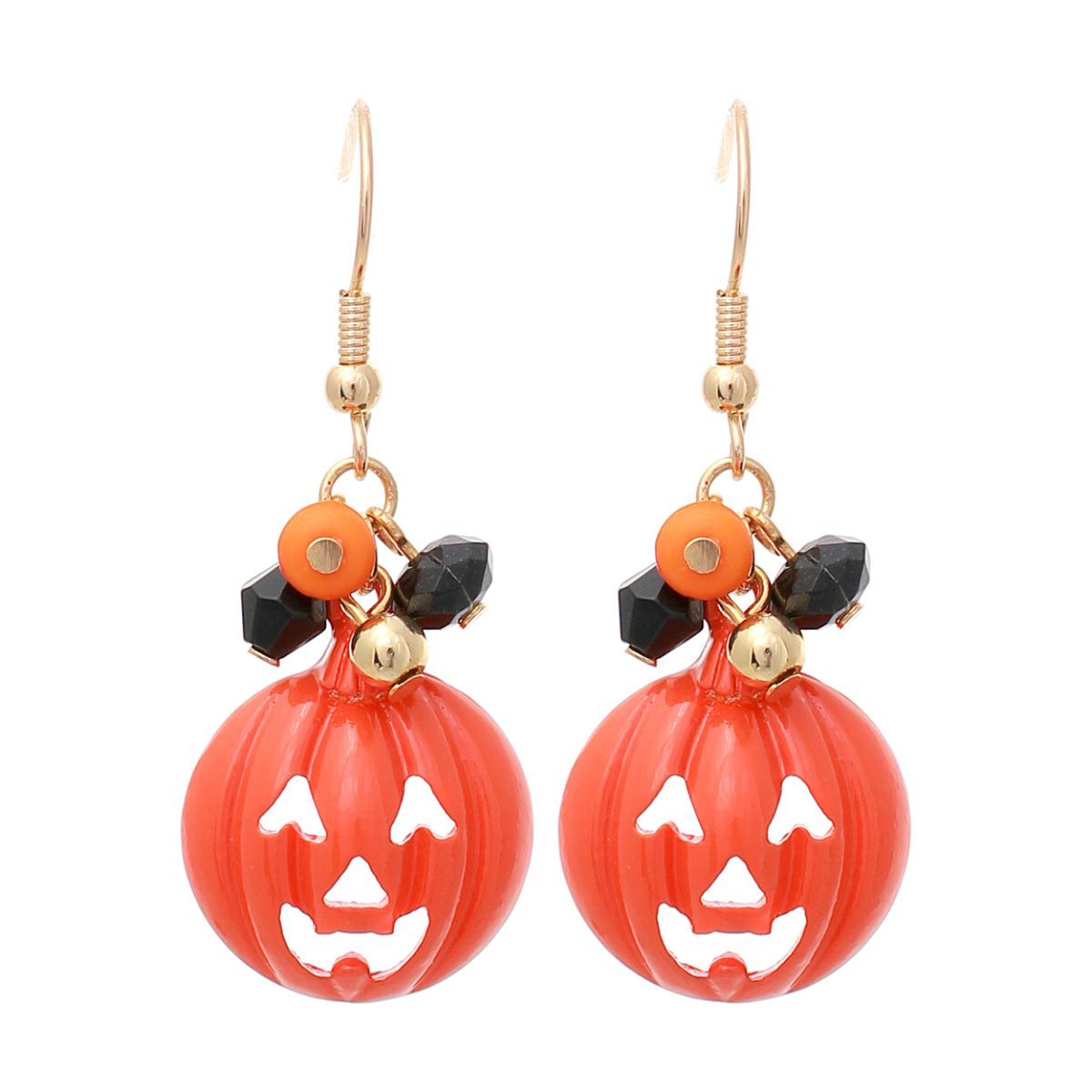 Orange Jack O Lantern Fish Hooks|1.7 inches - Premium Wholesale Jewelry from Pinktown - Just $6! Shop now at chiquestyles